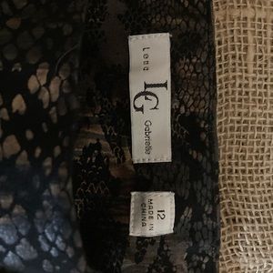 Lena Gabriella purple and black stretch pants size 12